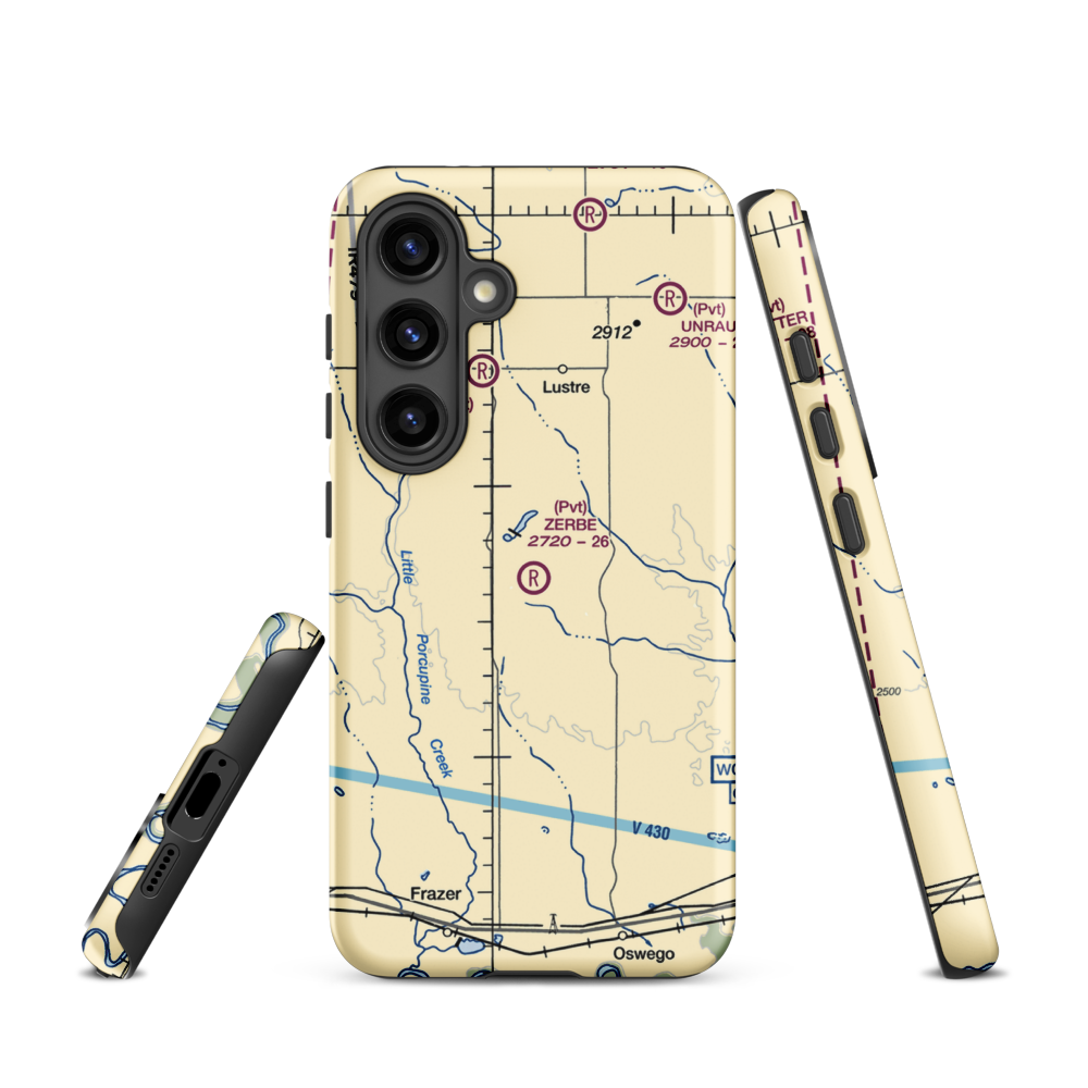 Zerbe Airport (MT51) VFR Sectional Samsung Phone Case Samsung Galaxy S24 model shown