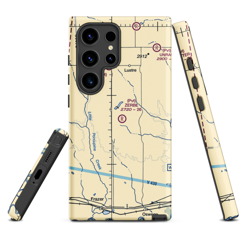 Zerbe Airport (MT51) VFR Sectional Samsung Phone Case Samsung Galaxy S24 Ultra model shown