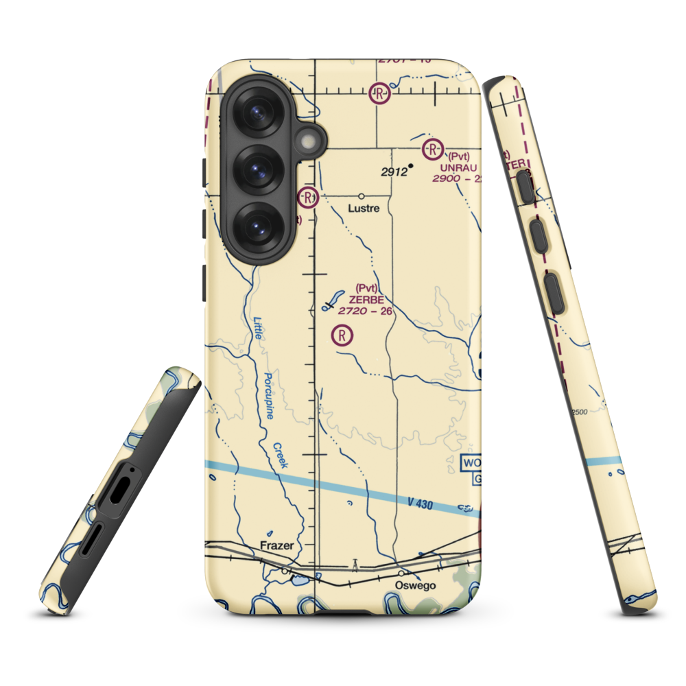 Zerbe Airport (MT51) VFR Sectional Samsung Phone Case Samsung Galaxy S25 Plus model shown