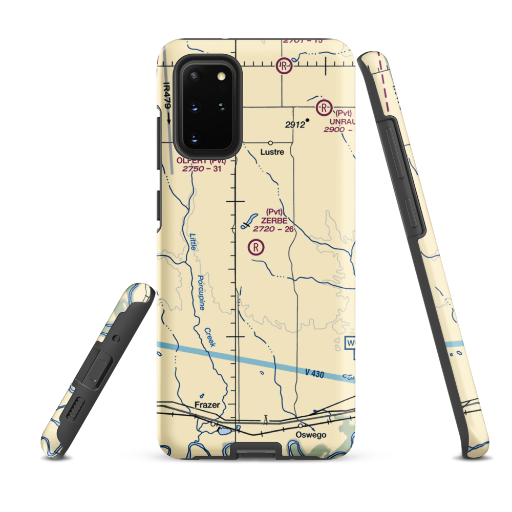 Zerbe Airport (MT51) VFR Sectional Samsung Phone Case Samsung Galaxy S20 Plus model shown