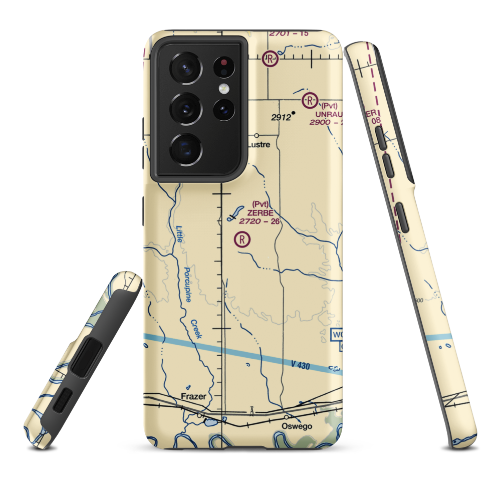 Zerbe Airport (MT51) VFR Sectional Samsung Phone Case Samsung Galaxy S21 Ultra model shown