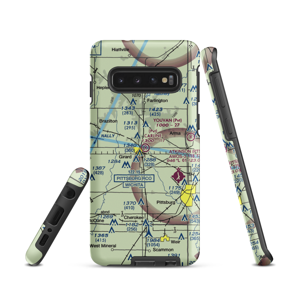 Ziggy Carline Airport (SN41) VFR Sectional Samsung Phone Case Samsung Galaxy S10 model shown