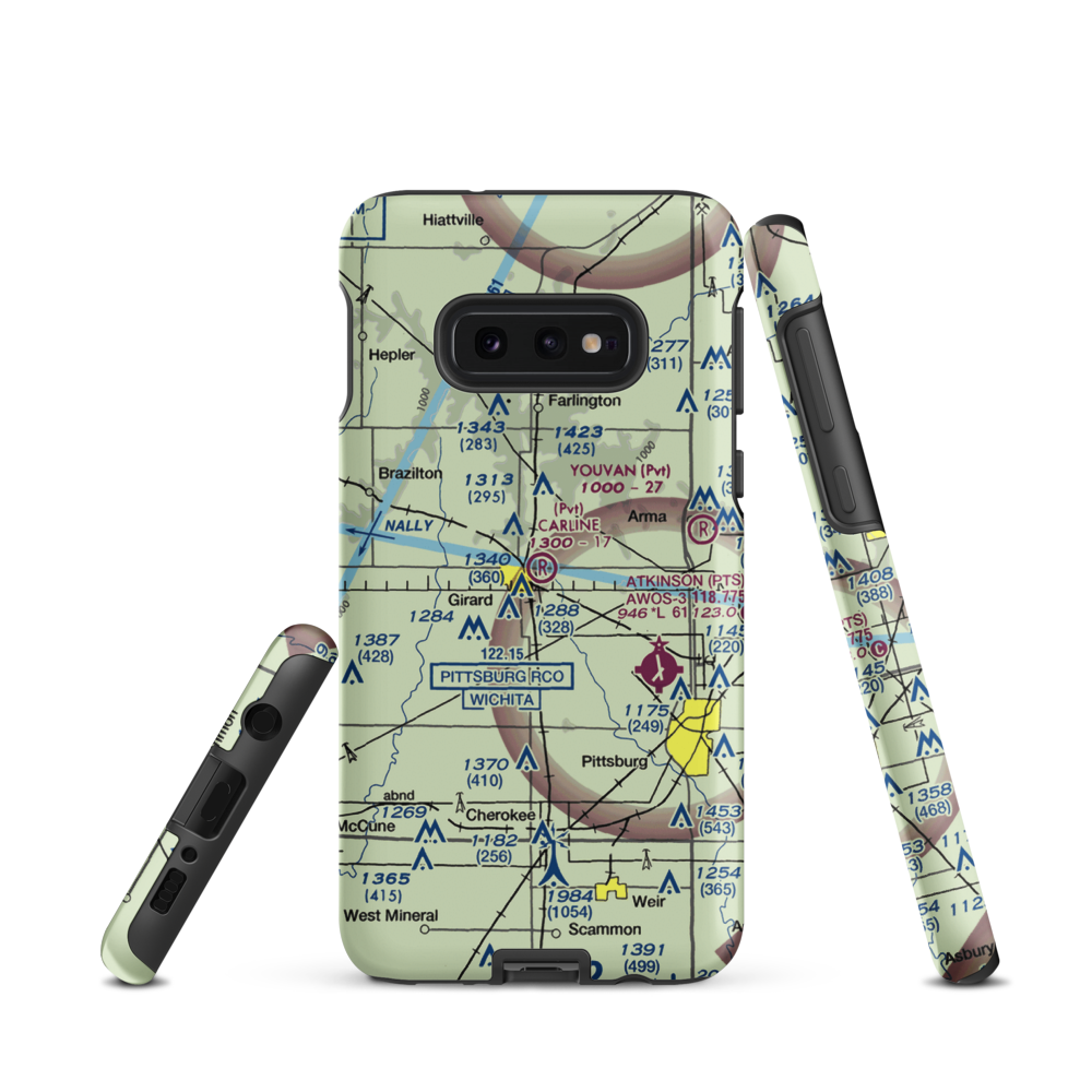Ziggy Carline Airport (SN41) VFR Sectional Samsung Phone Case Samsung Galaxy S10e model shown