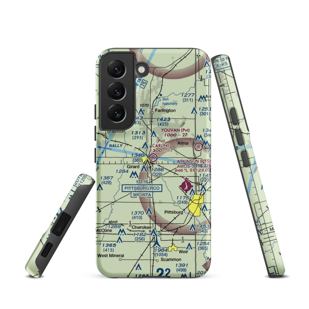 Ziggy Carline Airport (SN41) VFR Sectional Samsung Phone Case Samsung Galaxy S22 model shown