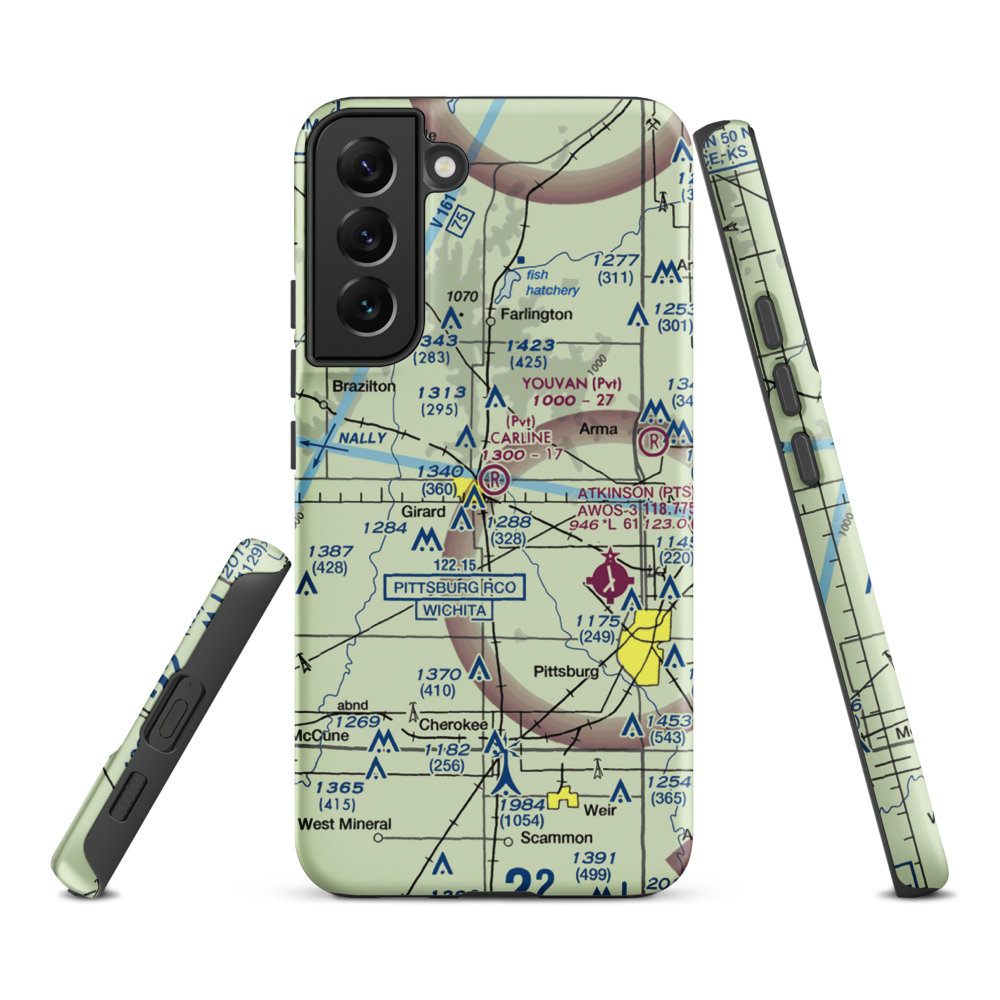 Ziggy Carline Airport (SN41) VFR Sectional Samsung Phone Case Samsung Galaxy S22 Plus model shown