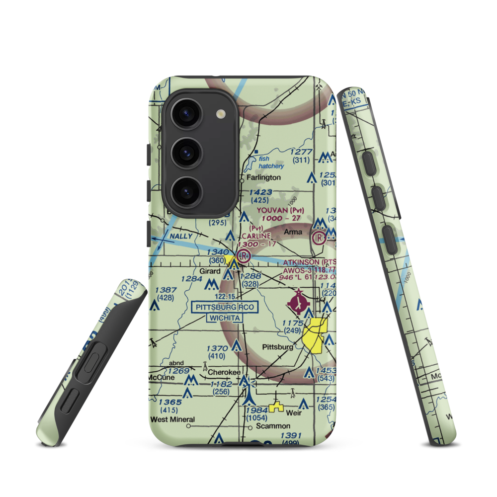 Ziggy Carline Airport (SN41) VFR Sectional Samsung Phone Case Samsung Galaxy S23 model shown