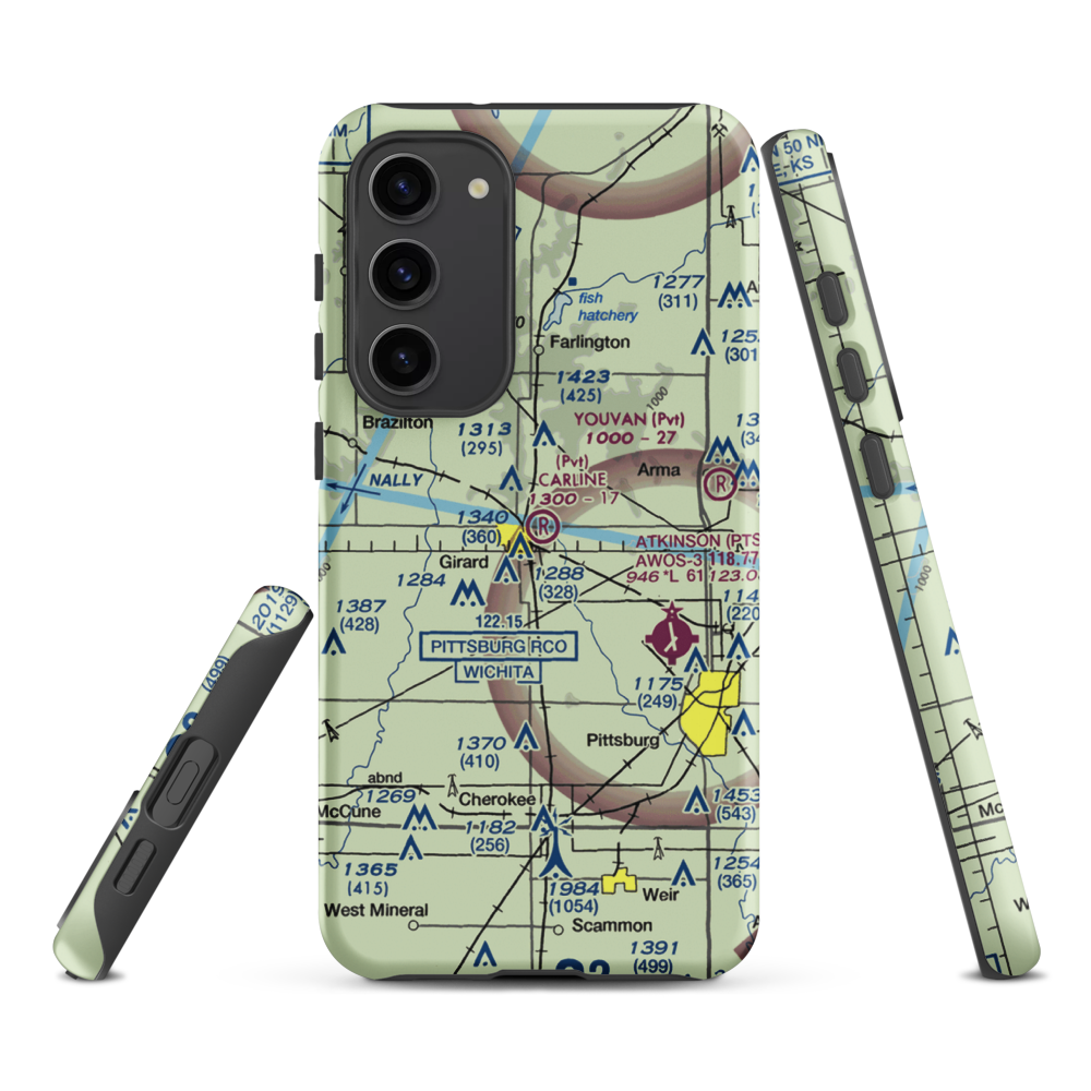 Ziggy Carline Airport (SN41) VFR Sectional Samsung Phone Case Samsung Galaxy S23 Plus model shown