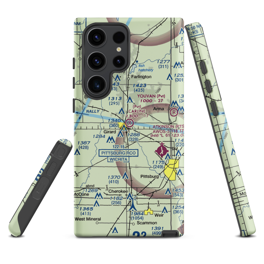 Ziggy Carline Airport (SN41) VFR Sectional Samsung Phone Case Samsung Galaxy S23 Ultra model shown