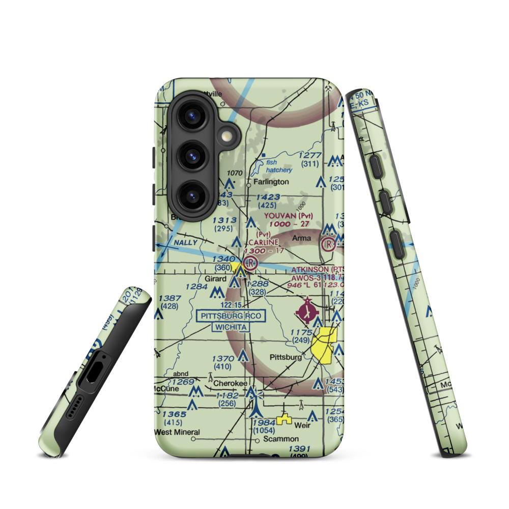 Ziggy Carline Airport (SN41) VFR Sectional Samsung Phone Case Samsung Galaxy S24 model shown
