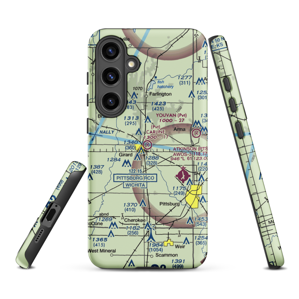 Ziggy Carline Airport (SN41) VFR Sectional Samsung Phone Case Samsung Galaxy S24 Plus model shown