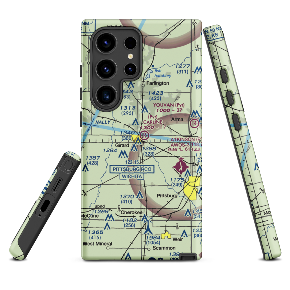 Ziggy Carline Airport (SN41) VFR Sectional Samsung Phone Case Samsung Galaxy S24 Ultra model shown
