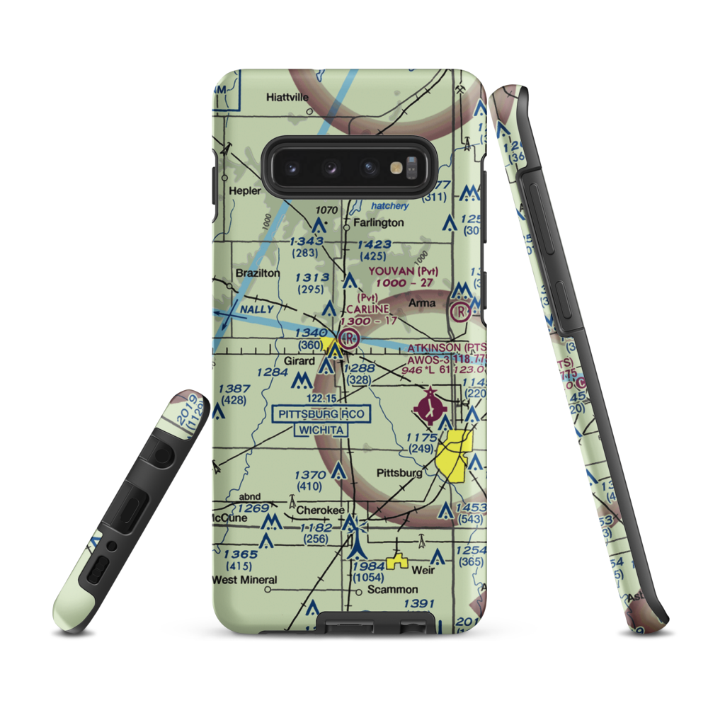 Ziggy Carline Airport (SN41) VFR Sectional Samsung Phone Case Samsung Galaxy S10 Plus model shown