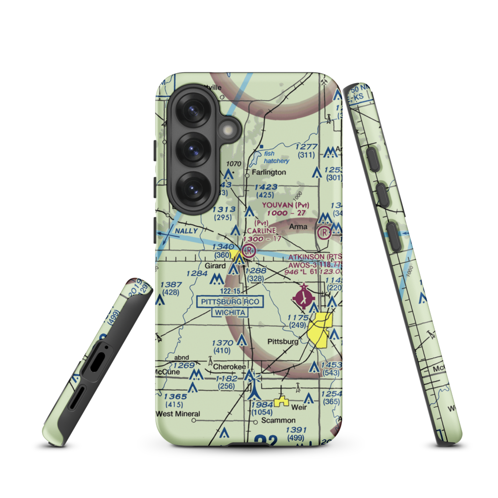 Ziggy Carline Airport (SN41) VFR Sectional Samsung Phone Case Samsung Galaxy S25 model shown
