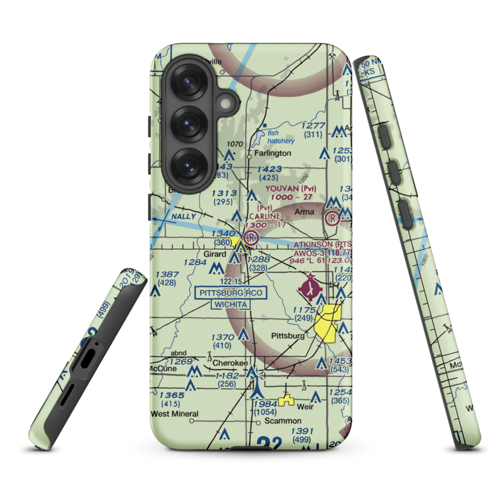 Ziggy Carline Airport (SN41) VFR Sectional Samsung Phone Case Samsung Galaxy S25 Plus model shown