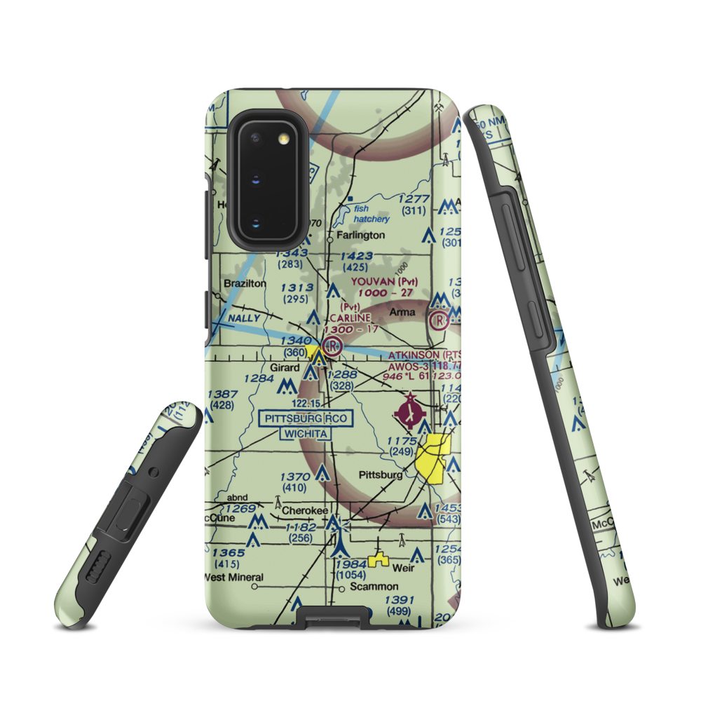 Ziggy Carline Airport (SN41) VFR Sectional Samsung Phone Case Samsung Galaxy S20 model shown