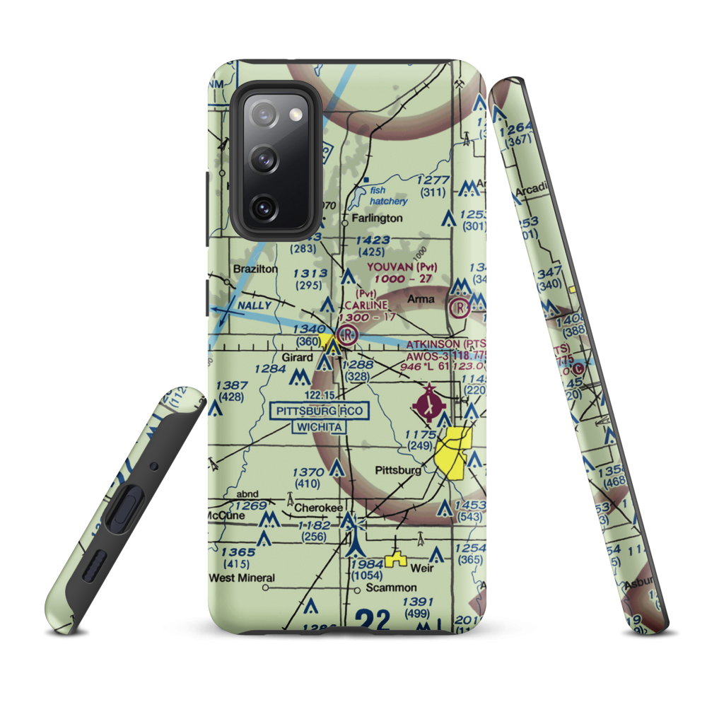 Ziggy Carline Airport (SN41) VFR Sectional Samsung Phone Case Samsung Galaxy S20 FE model shown