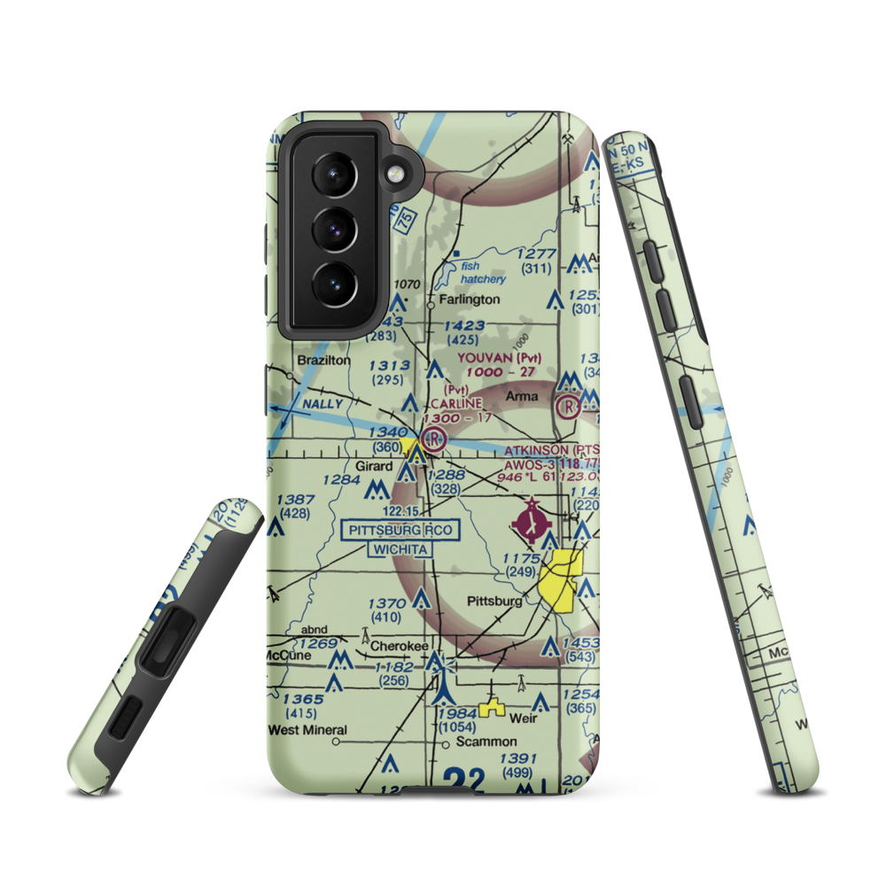 Ziggy Carline Airport (SN41) VFR Sectional Samsung Phone Case Samsung Galaxy S21 model shown