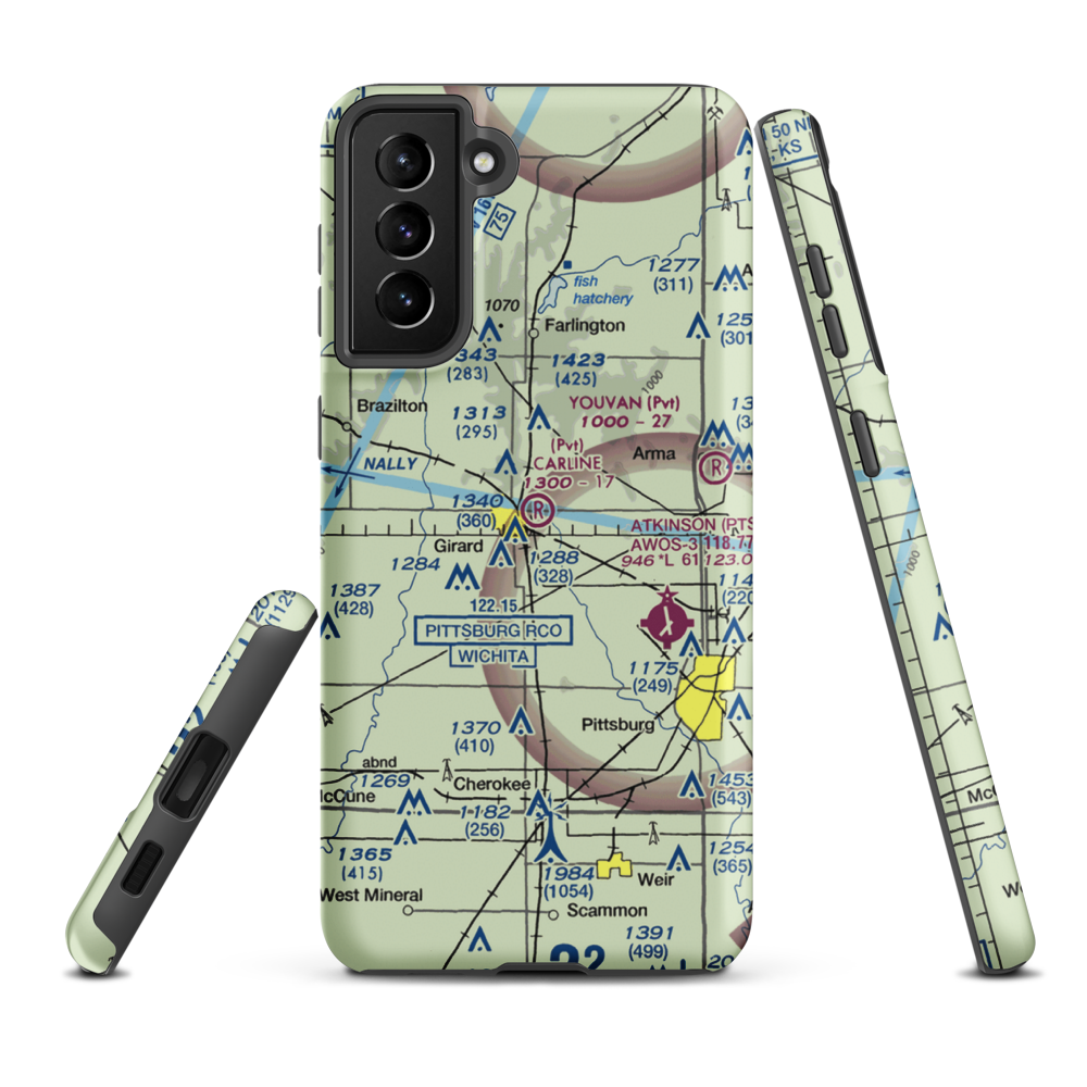 Ziggy Carline Airport (SN41) VFR Sectional Samsung Phone Case Samsung Galaxy S21 Plus model shown