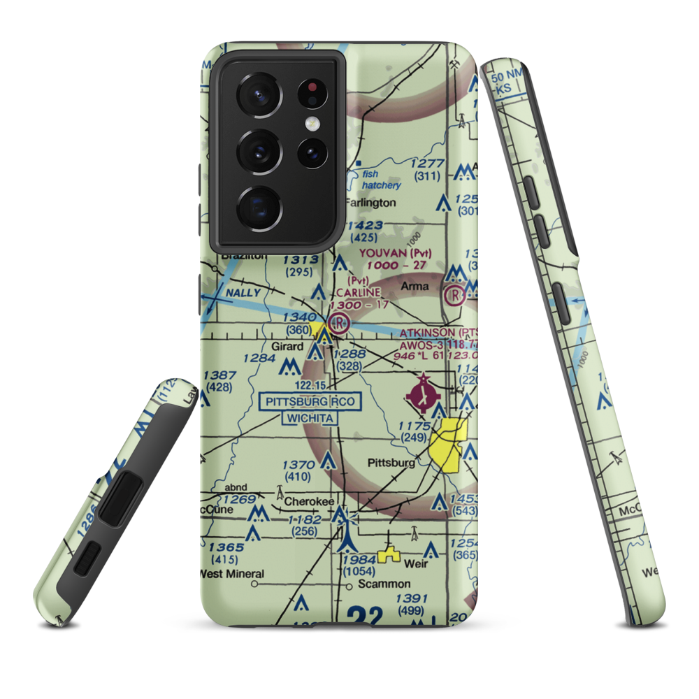 Ziggy Carline Airport (SN41) VFR Sectional Samsung Phone Case Samsung Galaxy S21 Ultra model shown