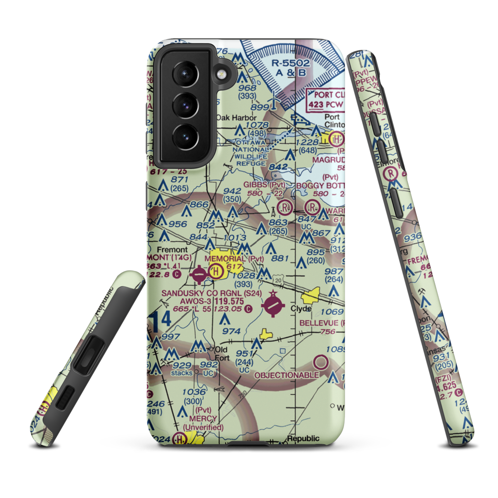 Zimmerman Airport (02OH) VFR Sectional Samsung Phone Case Samsung Galaxy S21 Plus model shown