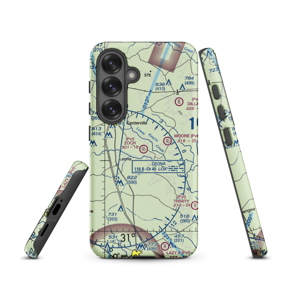 Zoch Airport (70TA) VFR Sectional Samsung Phone Case Samsung Galaxy S25 model shown