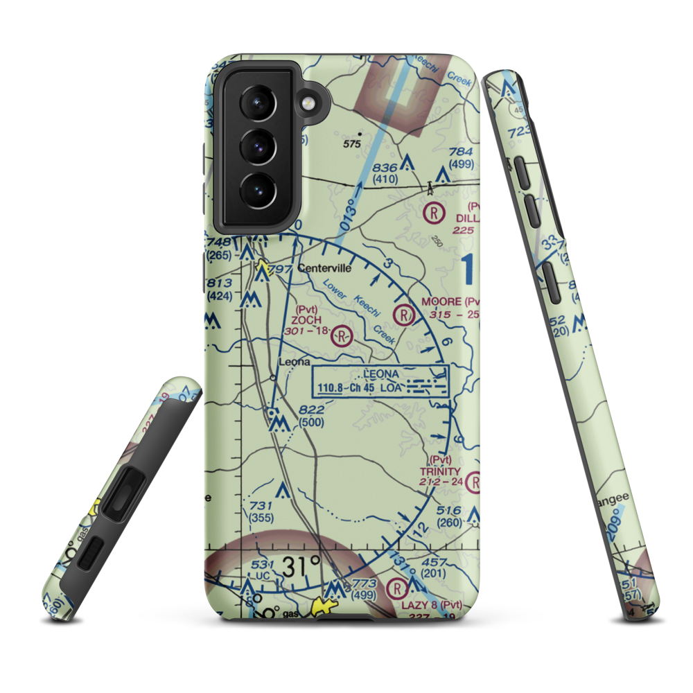 Zoch Airport (70TA) VFR Sectional Samsung Phone Case Samsung Galaxy S21 Plus model shown