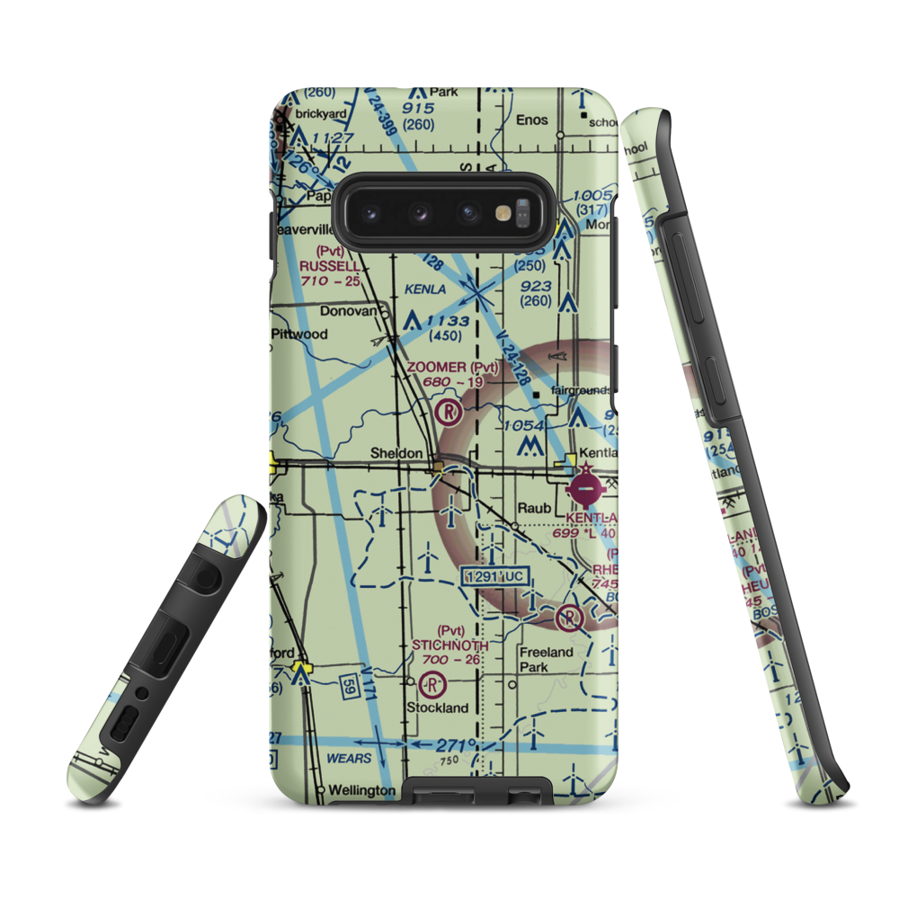 Zoomer Field (1LL8) VFR Sectional Samsung Phone Case Samsung Galaxy S10 Plus model shown