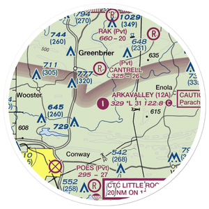 Arkavalley Airport (12A) VFR Sectional Sticker (20 mile)