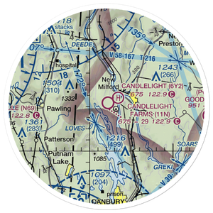 Candlelight Farms Airport (11N) VFR Sectional Sticker (20 mile)