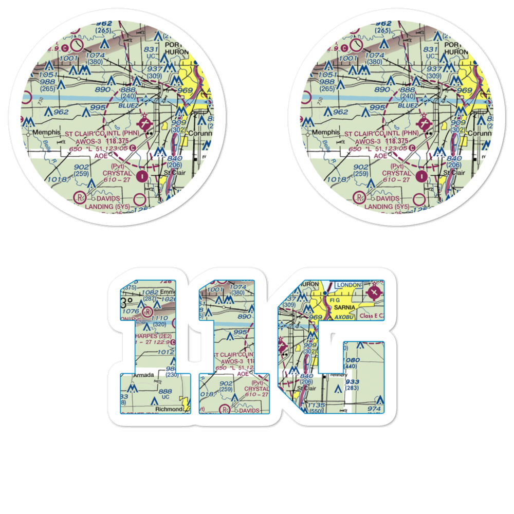 Johnson Field (11G) VFR Sectional Sticker Pack 