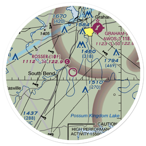 Rosser Ranch Airport (10F) VFR Sectional Sticker (20 mile)