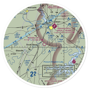Rosser Ranch Airport (10F) VFR Sectional Sticker (30 mile)
