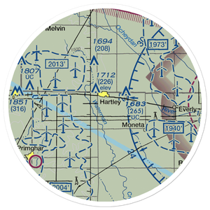 Lambert Fechter Municipal Airport (0Y4) VFR Sectional Sticker (20 mile)