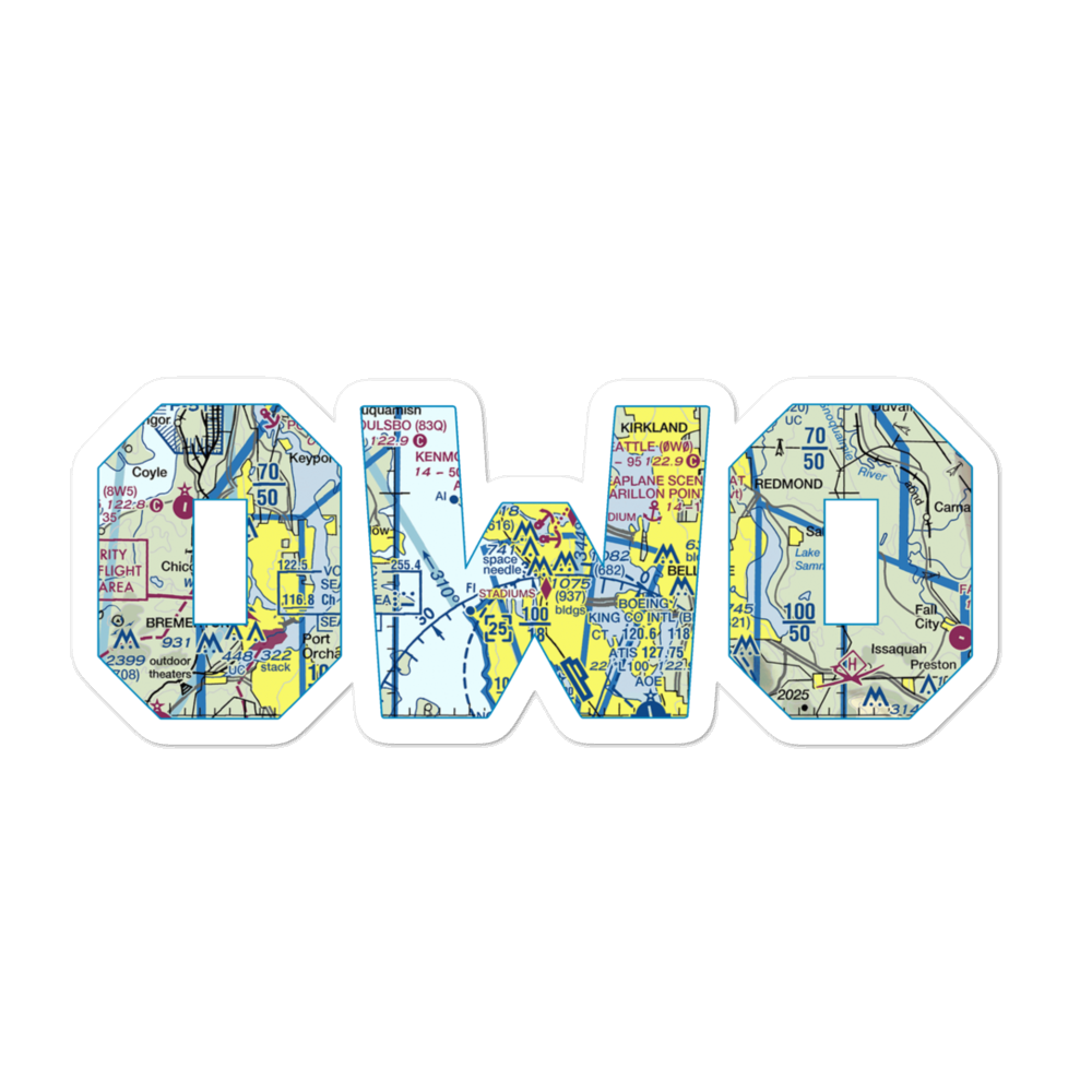 Seattle Seaplanes Seaplane Base (0W0) VFR Sectional Sticker 