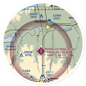 Stockton Municipal Airport (0S2) VFR Sectional Sticker (20 mile)