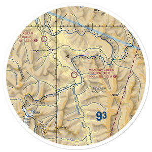 Meadow Creek Usfs Airport (0S1) VFR Sectional Sticker (30 mile)