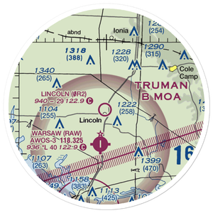Lincoln Municipal Airport (0R2) VFR Sectional Sticker (20 mile)