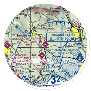 Sonoma Skypark Airport (0Q9) VFR Sectional Sticker (20 mile)