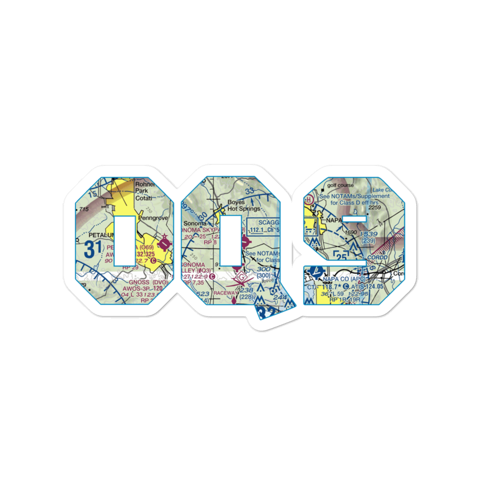 Sonoma Skypark Airport (0Q9) VFR Sectional Sticker 