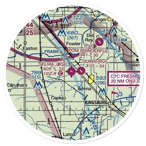 Selma Airport (0Q4) VFR Sectional Sticker (20 mile)