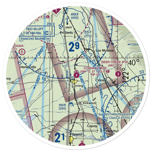 Corning Municipal Airport (0O4) VFR Sectional Sticker (30 mile)