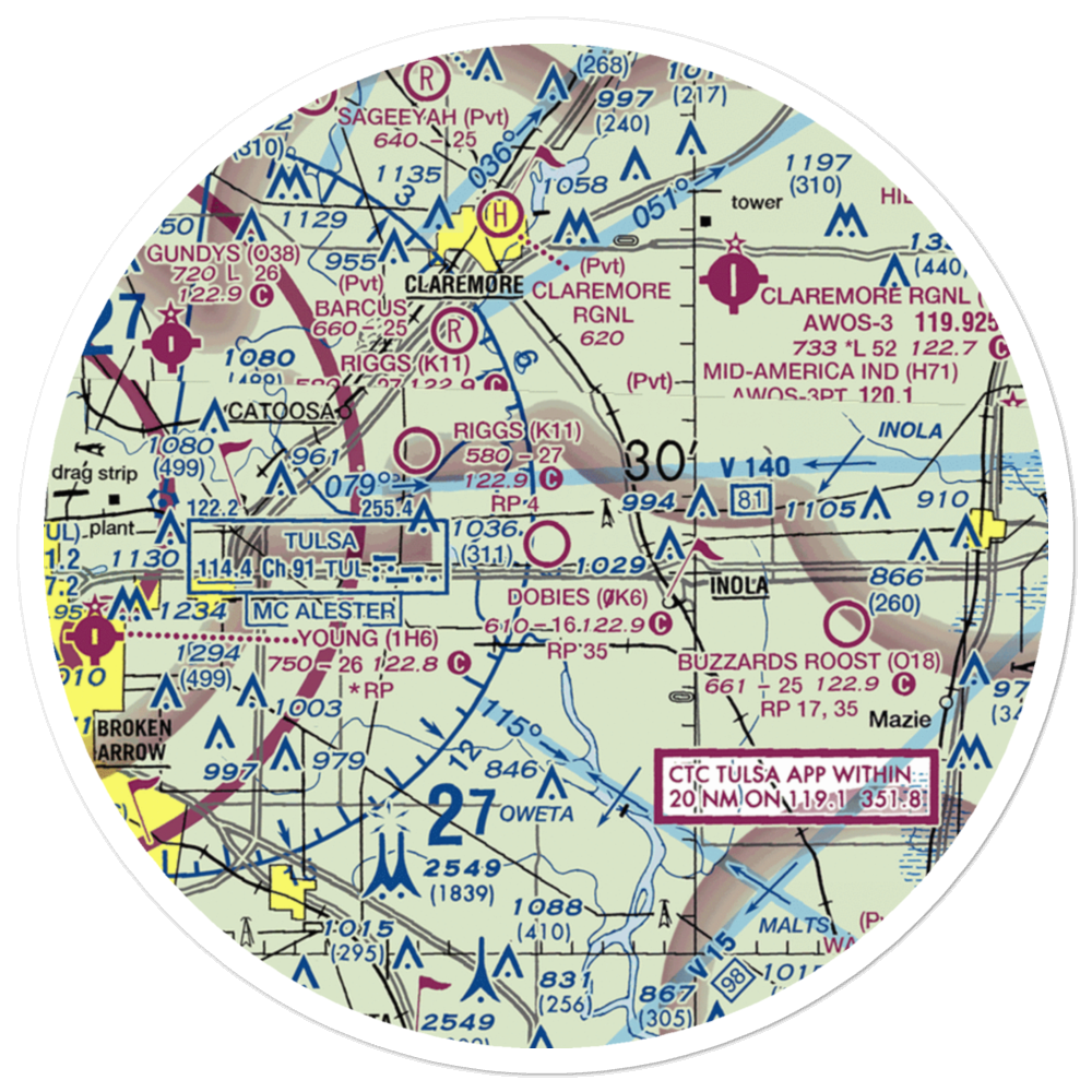 Dobie's Airport (0K6) VFR Sectional Sticker (30 mile) 