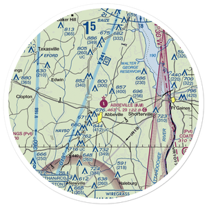 Abbeville Municipal Airport (0J0) VFR Sectional Sticker (30 mile)