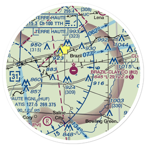 Brazil Clay County Airport (0I2) VFR Sectional Sticker (20 mile)