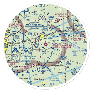 Brazil Clay County Airport (0I2) VFR Sectional Sticker (30 mile)