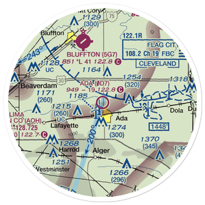 Ada Airport (0D7) VFR Sectional Sticker (20 mile)