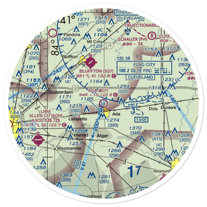 Ada Airport (0D7) VFR Sectional Sticker (30 mile)