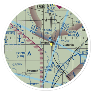 Wilber Municipal Airport (0D6) VFR Sectional Sticker (20 mile)