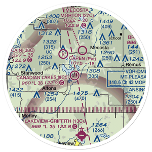 Canadian Lakes Airport (0C5) VFR Sectional Sticker (20 mile)