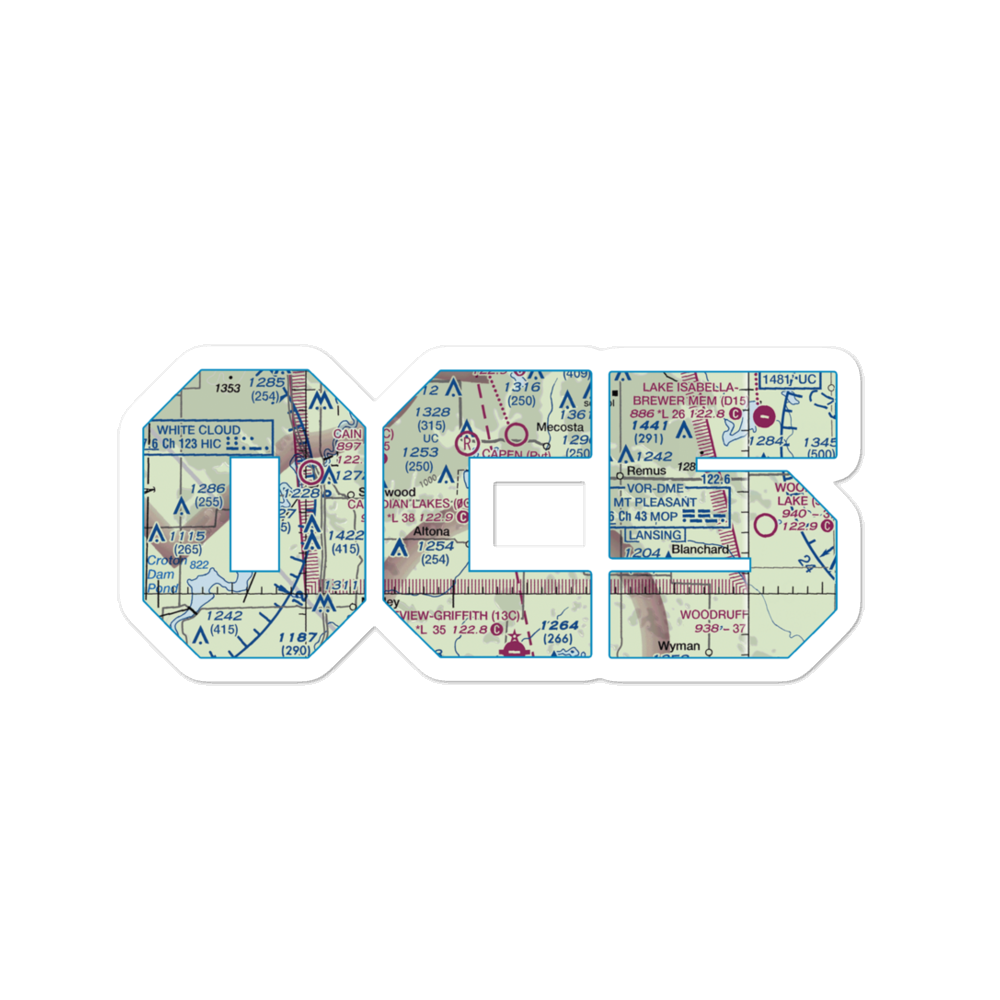 Canadian Lakes Airport (0C5) VFR Sectional Sticker 